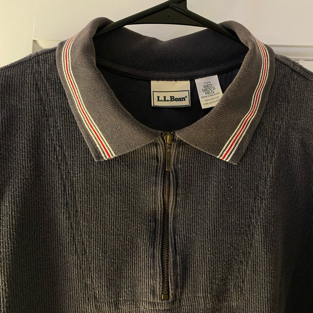 LL Bean - Men’s Size M - LS Quarter Zip - Gray in 100% Cotton
